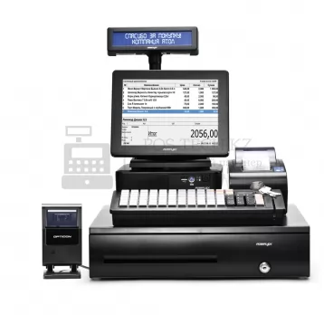 pos-комплект 15" атол viva ii [usb touch, бескулерный, черный], ридер магнитных карт, fprint-22енвд, в казахстане